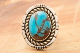 Genuine High Grade Egyptian Turquoise Sterling Silver Ring